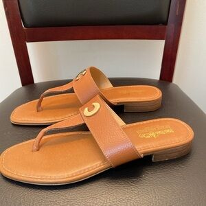 Coach and Four Tan Leather Sandals Size 6